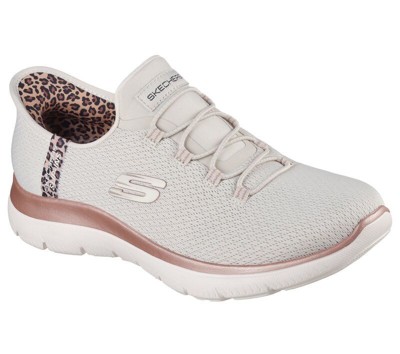 スケッチャーズ レディース シューズ スニーカー Skechers Hands Free Slipinsummits Womensneakers Naturaleopard アニマル