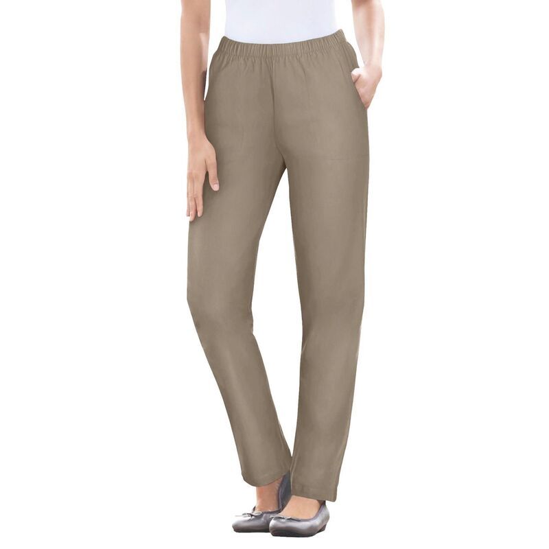 ウーマン ウィズイン レディース ボトムス デニムパンツ ストレート プラスサイズ Woman Within Plusize Straight Leg Fineline Denim Jean Bark デニム