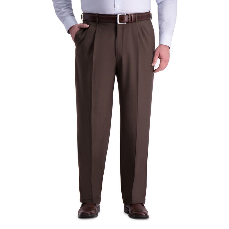 ハガー メンズ ボトムス カジュアルパンツ プリーツ トール Big Tall Haggar Premium Comfort ClassicFit Pleated Hidden Expandable Waistbandress Pants Dark Choco