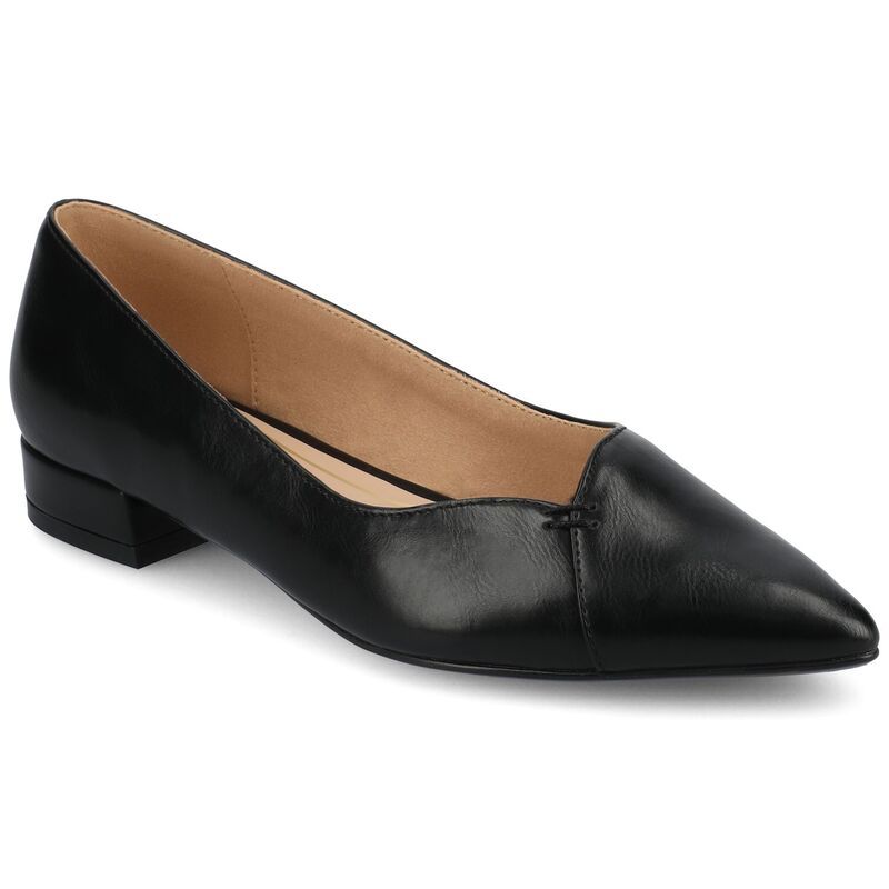 ジュルネ コレクション レディース シューズ サンダル ヒール Journee Collection Medium and Wide Width Carmin WomenslipOn Low Block Heel Dress Flats Black ブラック