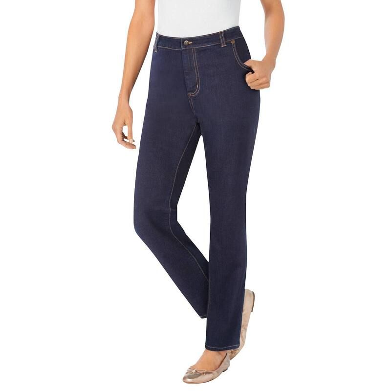 ウーマン ウィズイン レディース ボトムス デニムパンツ プラスサイズ トール ジーンズ Woman Within Plusize Tall StraightLeg Stretch Denim FivePocket Jeans Indigo インディゴ