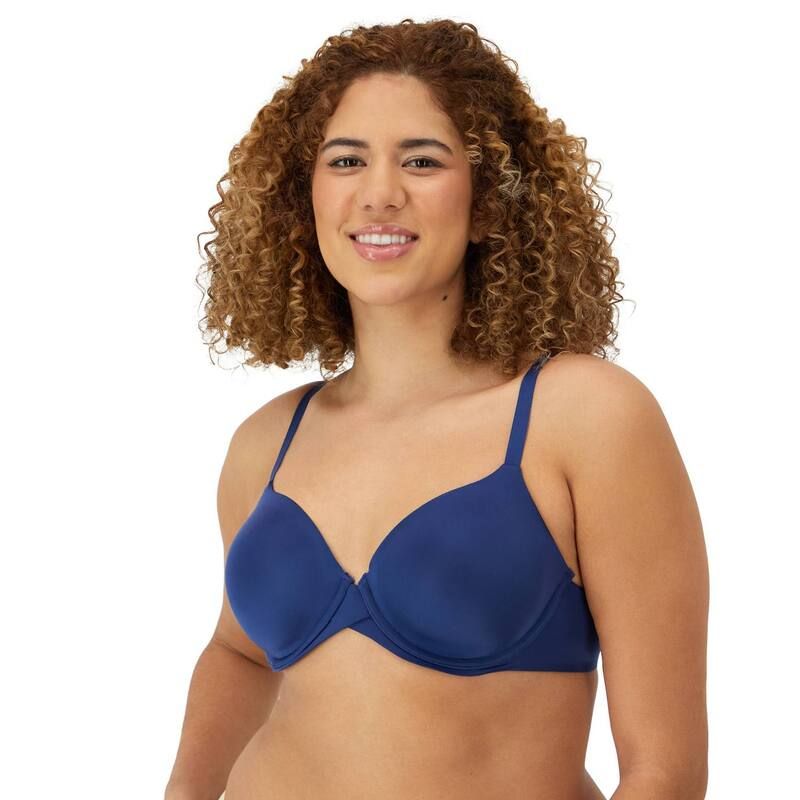 メイデンフォーム レディース アンダーウェア ブラジャー Tシャツ Maidenform One Fab Fit Modern Demi TShirt Underwire Bra DM7543 Navy Eclipse ネイビー