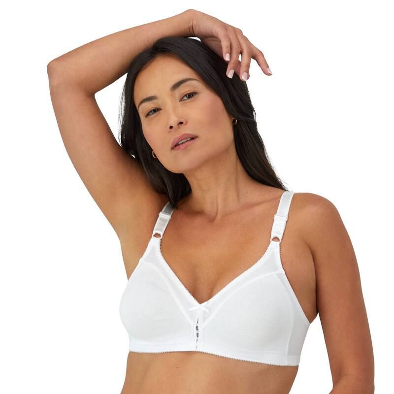 バリ レディース アンダーウェア ブラジャー Bali Double Support FullFigure Wireless Bra 3036 White ホワイト