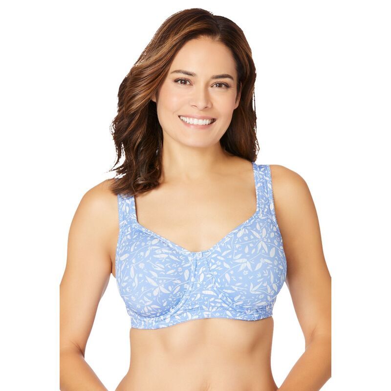 コンフォート チョイス レディース アンダーウェア ブラジャー プラスサイズ Tシャツ Comfort Choice Womens Plusize Underwire Microfiber Tshirt Bra French Blue Batik ブルー