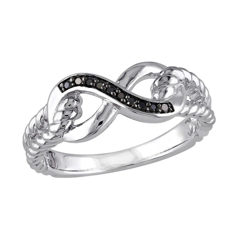 ステラ グレース レディース アクセサリー リング Stella Grace Black Diamond Accent Sterling Silver Infinity Ring Black ブラック