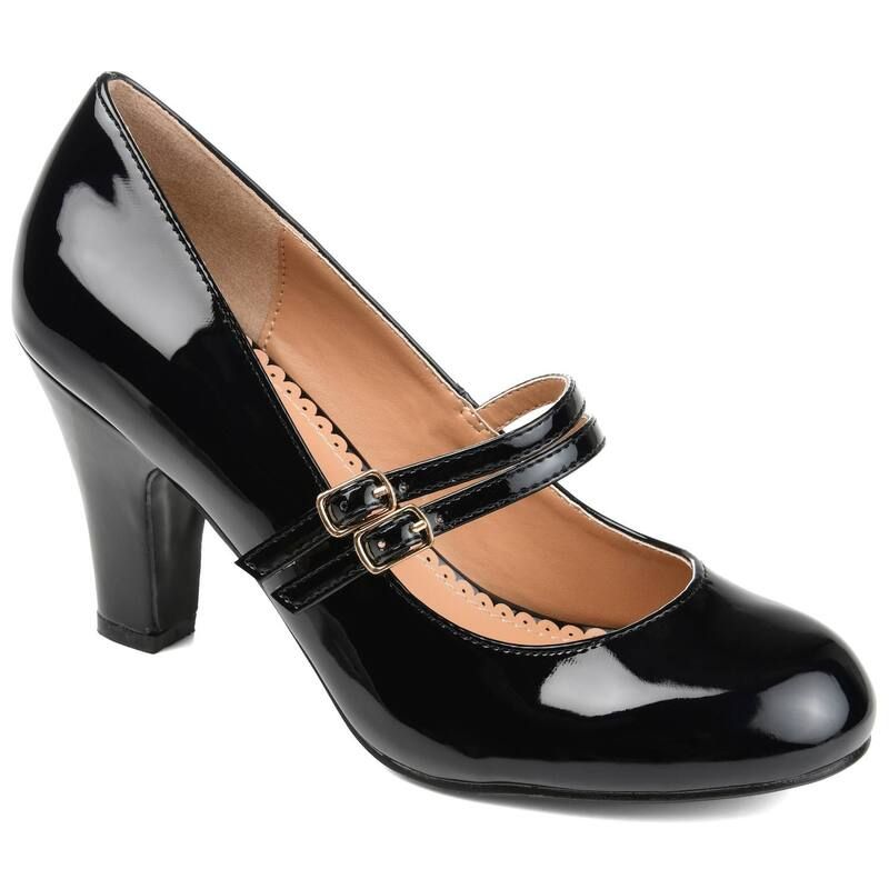 ジュルネ コレクション レディース シューズ パンプス ヒール Journee Collection Windy Womens Mary Jane Higheels Black Patent ブラック