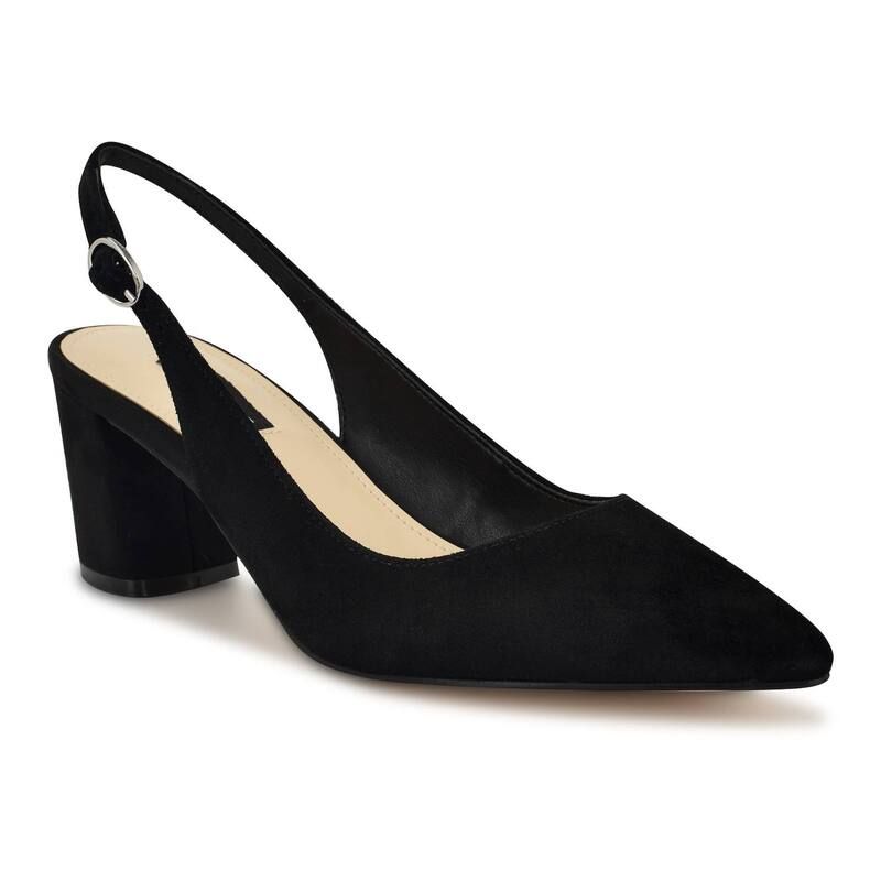 ナインウェスト レディース シューズ パンプス ヒール Nine West Womenslingback Block Heel Dress Pumps Black Suede ブラック