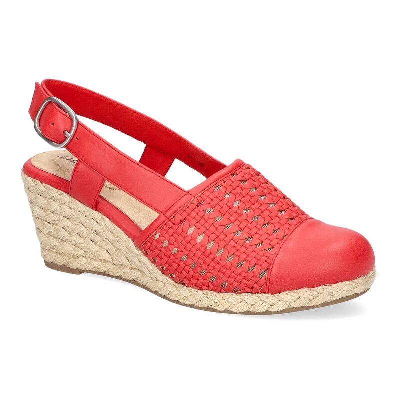 イージーストリート レディース シューズ サンダル Easy Streetaffy Womenslingback Espadrille Wedges Red レッド