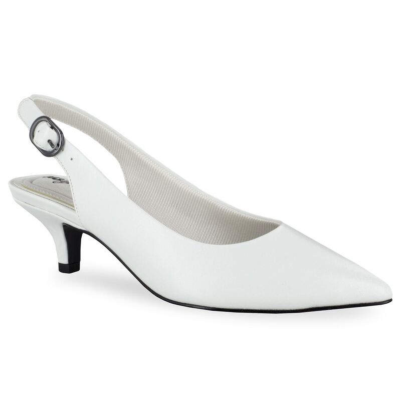 イージーストリート レディース シューズ パンプス ヒール Easy Street Faye Womenslingback Heels White ホワイト