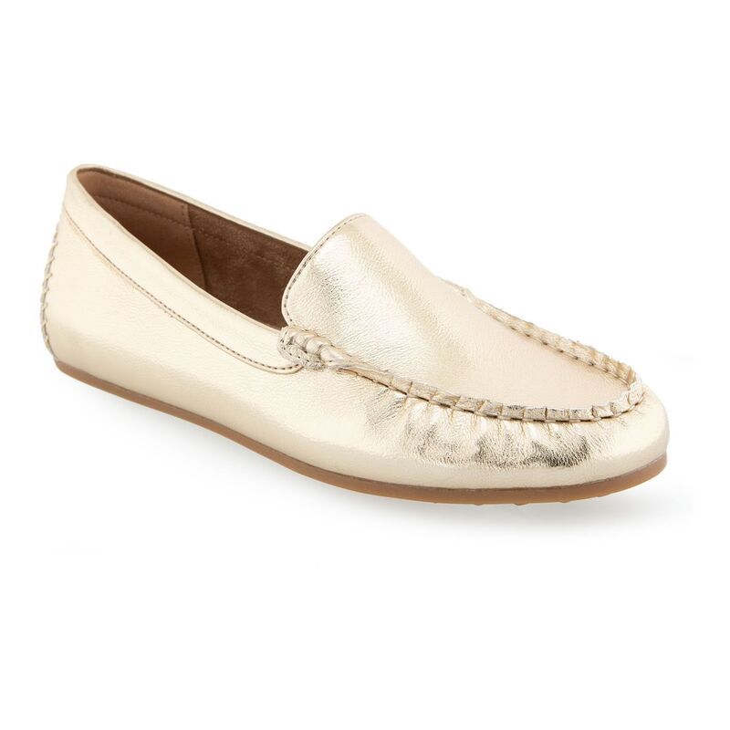 エアロソールズ レディース シューズ スリッポン・ローファー Aerosoles Over Drive Womens Flatsoft Gold Pu ゴールド