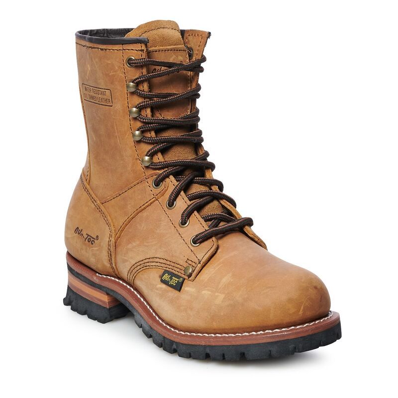 アドテック メンズ シューズ ブーツ・レインブーツ AdTec 1421 Mens Wateresistant Logger Work Boots Brown ブラウン