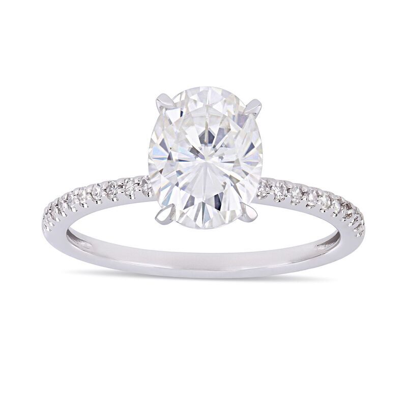 アンブランデッド レディース アクセサリー リング Unbranded Stella Grace 2 ctW Oval Cut LabCreated Moissanite 110 ctW Diamond Engagement Ring 14k White Go