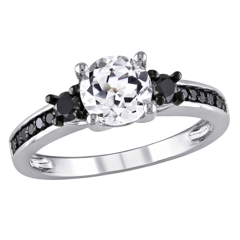 ステラ グレース レディース アクセサリー リング Stella Grace LabCreated White Sapphire and Black Diamond Engagement Ring in Sterling Silver 13 ctW Black