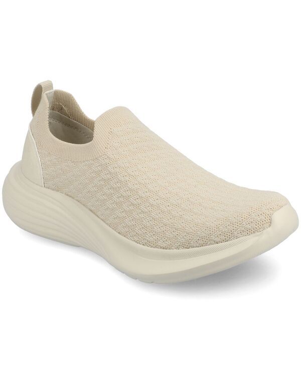 ジュルネ コレクション レディース シューズ スニーカー Journee Collection Womens Linnea Embellished Slip On Sneakers Bone