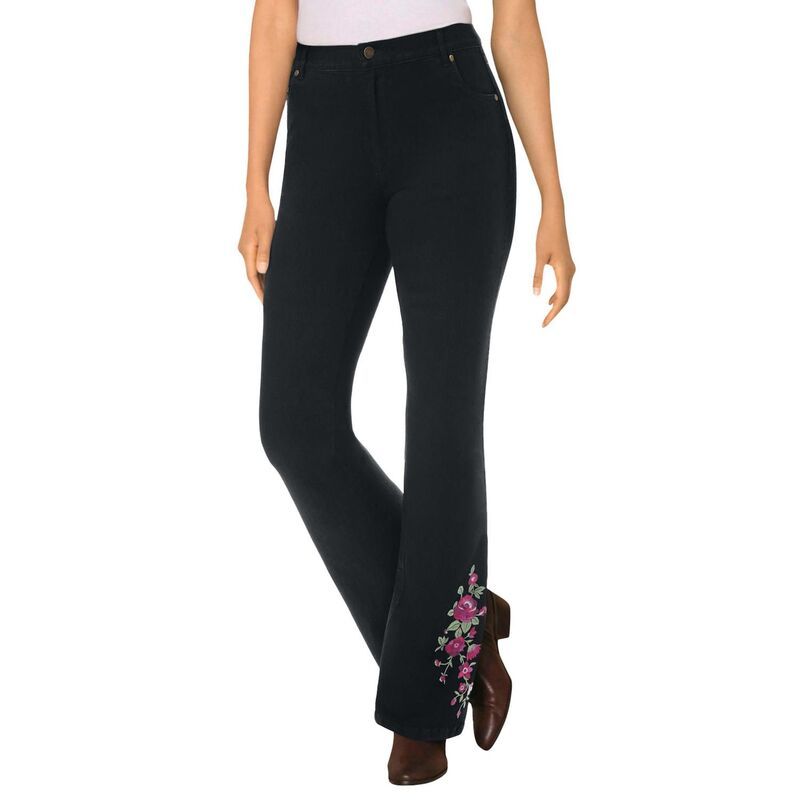 ウーマン ウィズイン レディース ボトムス デニムパンツ ブーツカット プラスサイズ トール ブーツ ジーンズ Woman Within Plusize Tall Stretch Denim FivePocket Bootcut Jeans Black Blo