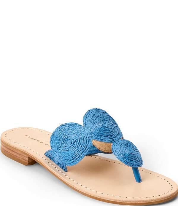 ジャックロジャース レディース シューズ サンダル Jack Rogers Margo Straw Flathong Sandalsalt Water Blue ブルー
