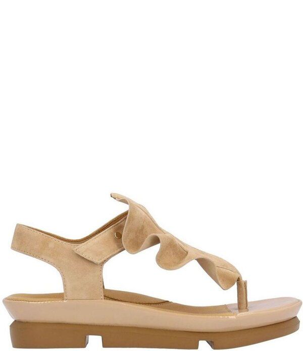 ラモールドピード レディース シューズ サンダル フリル スエード LAmour Des Pieds Vendala Suede Ruffle Thong Sandals Nude