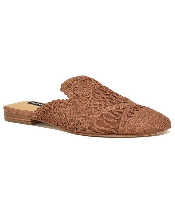 ナインウェスト レディース シューズ スリッポン・ローファー Nine West Womens Camella Woven Flat SlipOn Mules Brown ブラウン