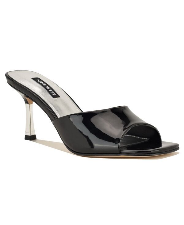 ナインウェスト レディース シューズ スリッポン・ローファー サンダル Nine West Womens Lamell Square Toe SlipOn Stiletto Sandals Black Patent ブラック