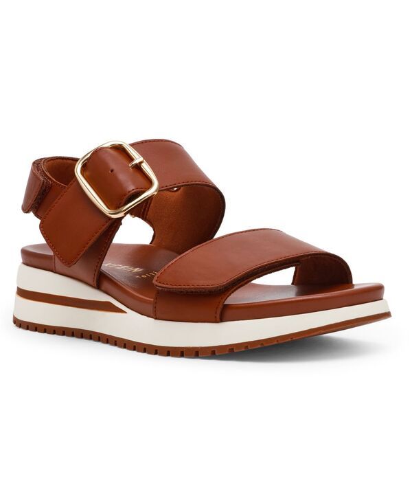 アンクライン レディース シューズ サンダル Anne Klein Womens Evanti Buckle Double Strap Sporty Sandals Cognac