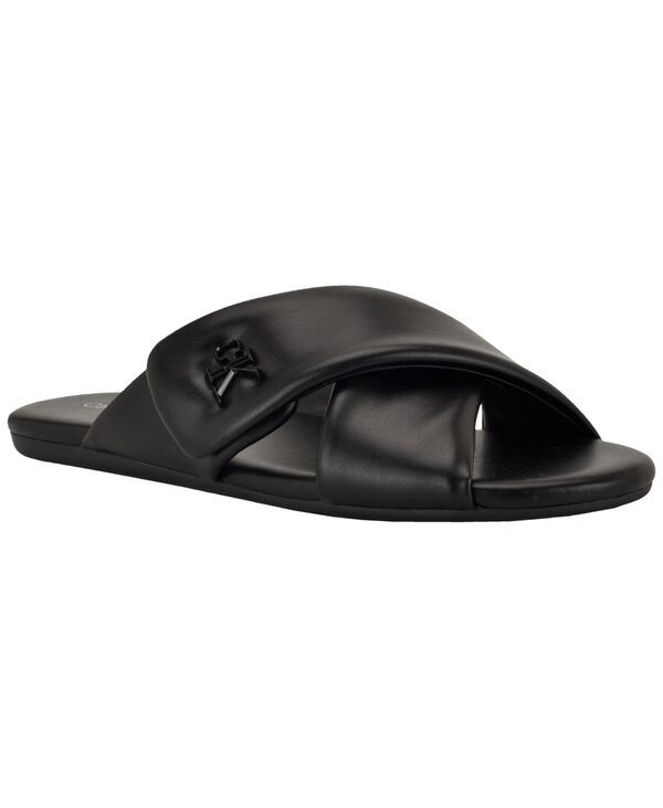 カルバンクライン レディース シューズ スリッポン・ローファー サンダル Calvin Klein Womens Renley CrissCross Flat SlipOn Sandals Black ブラック