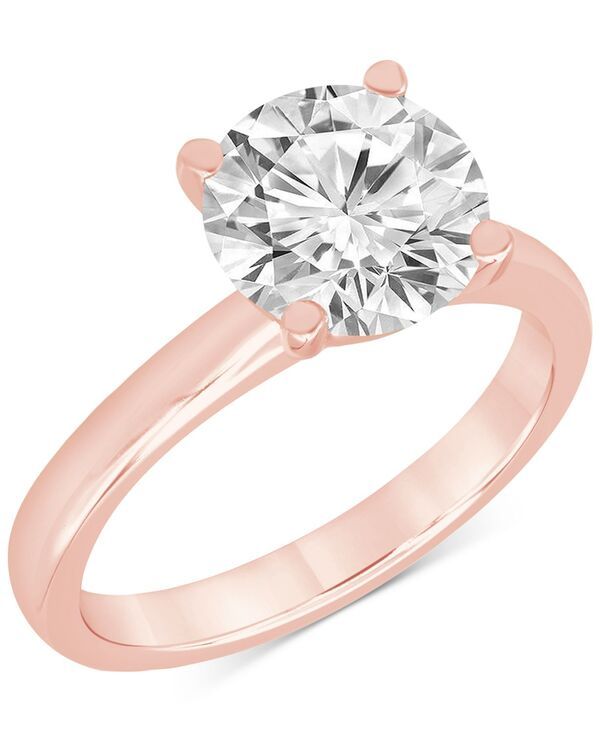 バッジェリーミシュカ レディース アクセサリー リング Badgley Mischka Certified Lab Grown Diamond Solitairengagement Ring 4 ctw in 14k Rose Gold ゴールド
