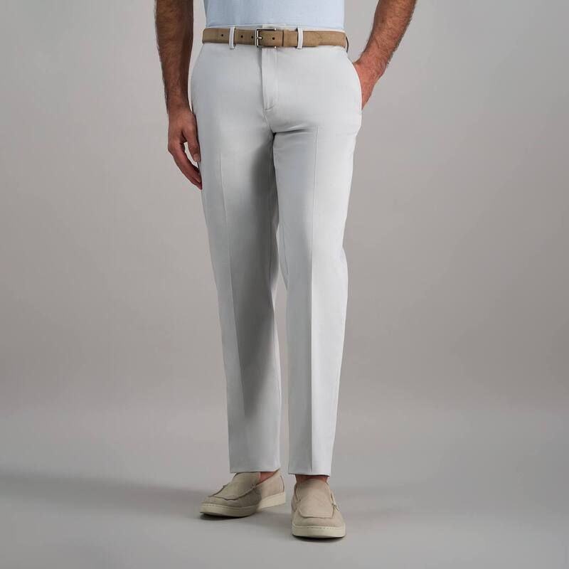 ハガー レディース ボトムス カジュアルパンツ Mens HaggarWrinkle Free Performance Khaki Straight Fit Flat Front Pant Stone ストーン