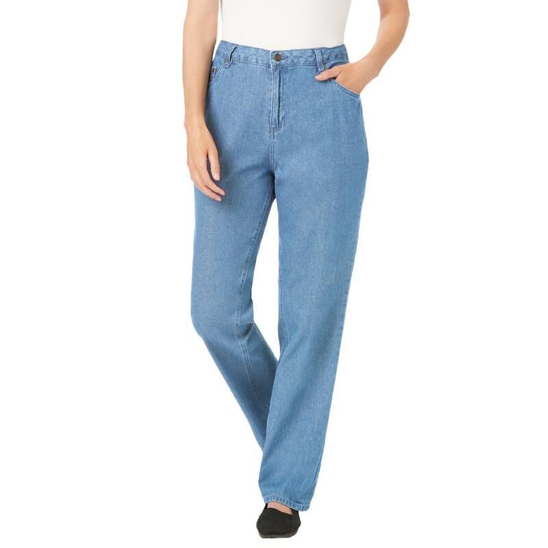 ウーマン ウィズイン レディース ボトムス デニムパンツ プラスサイズ コットン ジーンズ Woman Within Plusize Perfect Relaxed AllCotton Denim FivePocket Jeans Light Stonewas