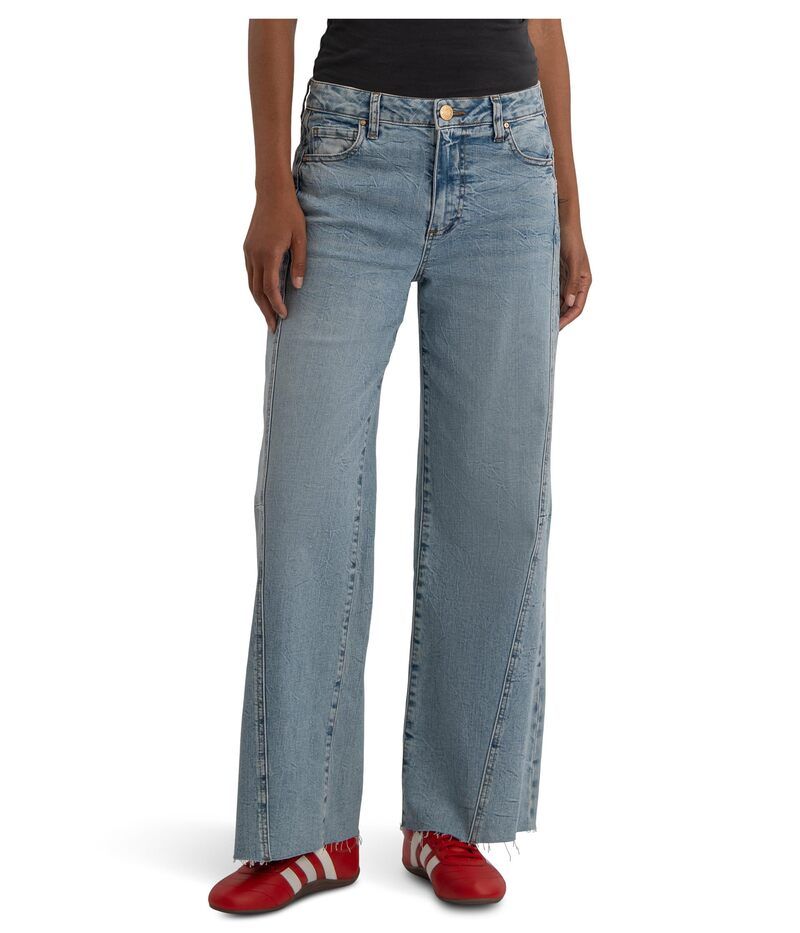 カットフロムザクロス レディース ボトムス デニムパンツ ワイドレッグ KUT from the Kloth Meg HighRise Wide Leg Side Panel Raw Hem Imagination