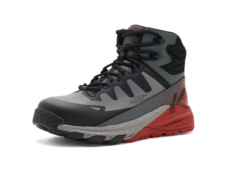 キーン メンズ シューズ ブーツ・レインブーツ KEEN Utility Targhee Blur Waterproof Work Boots Carbon Toe Steel GreyBlac グレー