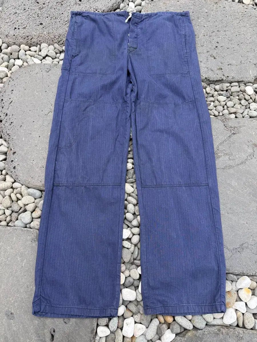 1960s CZECH MILITARY ヘリンボーンツイルコットン ダブルニー ワークパンツ