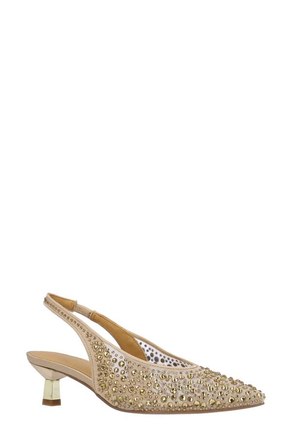ジェイレニー レディース シューズ ヒール J Rene Tressa Slingback Pointed Toe Kitten Heel Pump Beige ベージュ