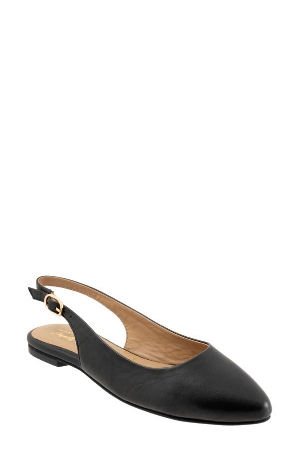 トロッターズ レディース シューズ パンプス Trotters Evelyn Pointed Toe Slingback Flat Multiple Widths Available Black ブラック