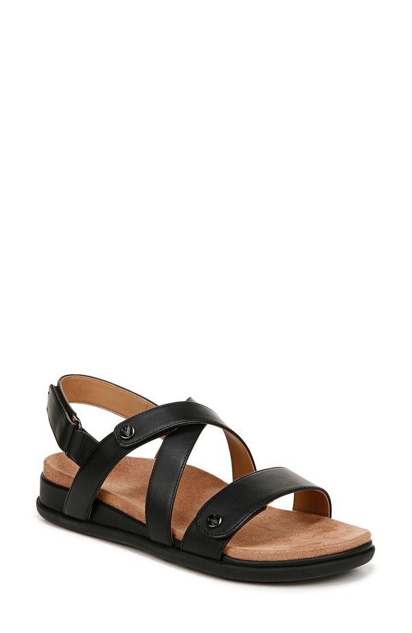 バイオニック レディース シューズ ヒール サンダル Vionicypresslingback Sandal Black Leather ブラック