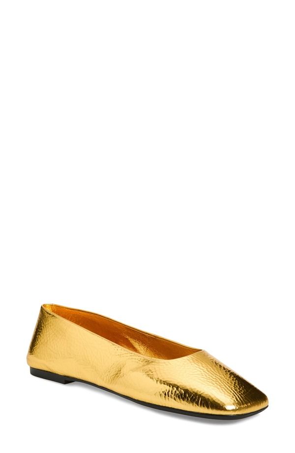 ジェフリー キャンベル レディース シューズ パンプス Jeffrey Campbellistosquare Toe Flat Gold Crinkle ゴールド