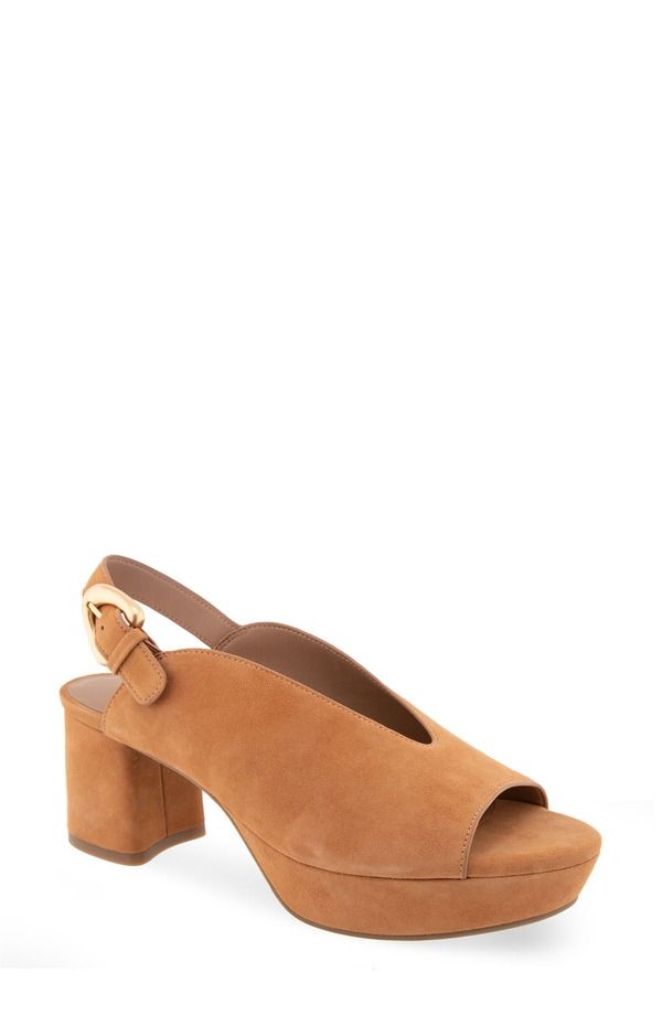 エアロソールズ レディース シューズ サンダル プラットフォーム Aerosoles Cornelia Slingback Platform Sandal Tan Suede タン