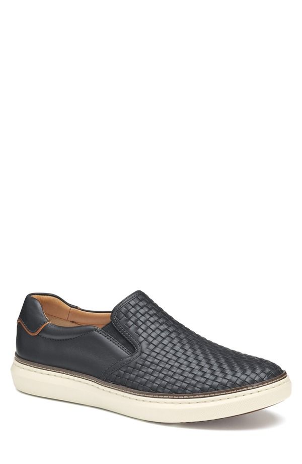 ジョンストンアンドマーフィー メンズ シューズ スニーカー Johnston Murphy McGuffey 2 Woven SlipOn Sneaker Black Woven Full Grain ブラック