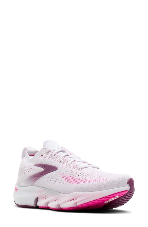 ブルックス レディース シューズ スニーカー Brooks Glycerin Flex Running Sneaker White Cyber Pink Argyle ホワイト