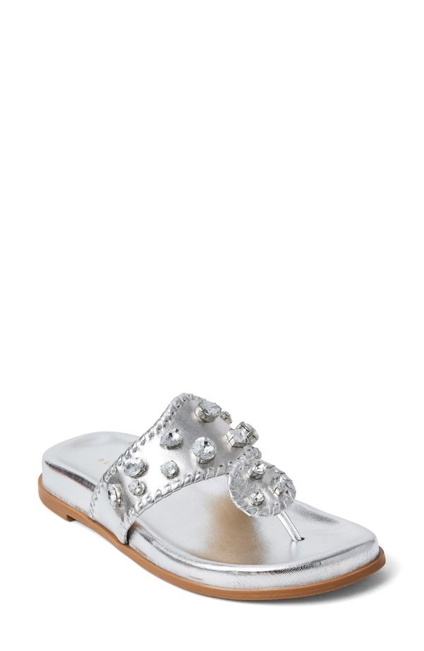 ジャックロジャース レディース シューズ サンダル Jack Rogers Jacks Jewel Sport Flip Flop Silver シルバー