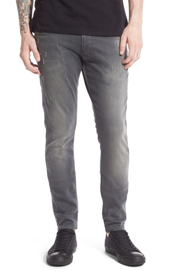 ジースター メンズ ボトムス デニムパンツ スリムフィット ストレート ジーンズ GStarAW Revend Slim Fit Straight Leg Jeans Light Agedestroy