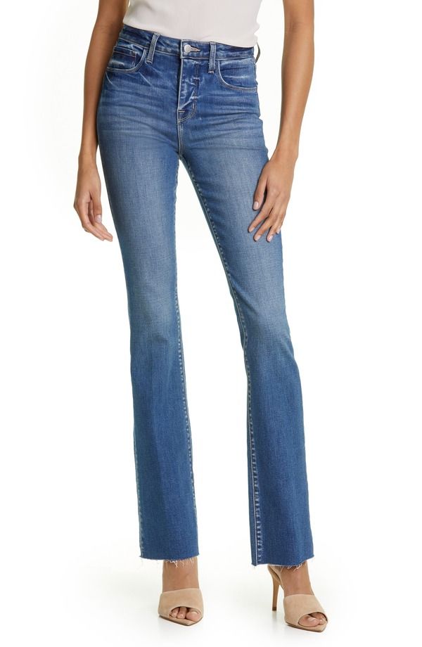 ラジャンス レディース ボトムス デニムパンツ ストレート ジーンズ LAGENCE Ruth Raw Hem Straight Leg Jeans Cambridge