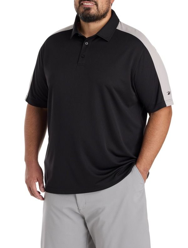 リーボック メンズ トップス ポロシャツ トール カラーブロック Reebok Big Tall Colorblocked Polo Shirt Black ブラック