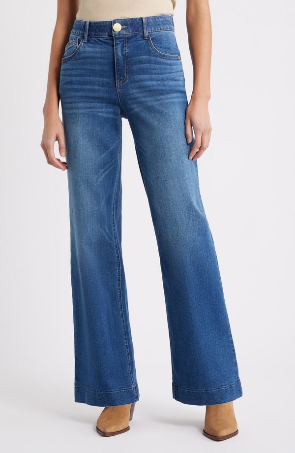 ウィットウィズダム レディース ボトムス デニムパンツ ワイドレッグ ハイウエスト ジーンズ Wit Wisdom Sam High Waist Wide Leg Jeans Blue ブルー