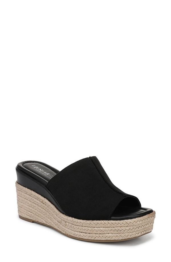 ライフストライド レディース シューズ サンダル プラットフォーム LifeStride Hautespadrille Platform Wedge Slide Sandal Black ブラック