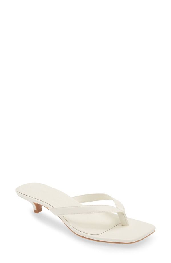 オープンエディット レディース シューズ ヒール サンダル Open Editori Kitten Heel Sandal Ivory Egret アイボリー