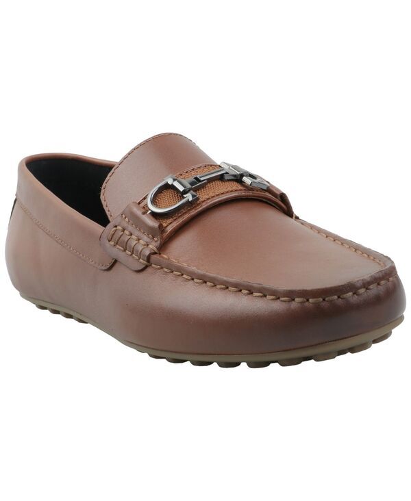 【送料無料】 アルファニ メンズ スリッポン・ローファー シューズ Mens Jasonn Leather SlipOn Bit Driving Loafers Cognac