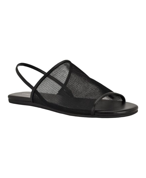 【送料無料】 カルバンクライン レディース スリッポン・ローファー シューズ Womens Gaven Mesh Flat SlipOn Slingback Sandals Black Mesh