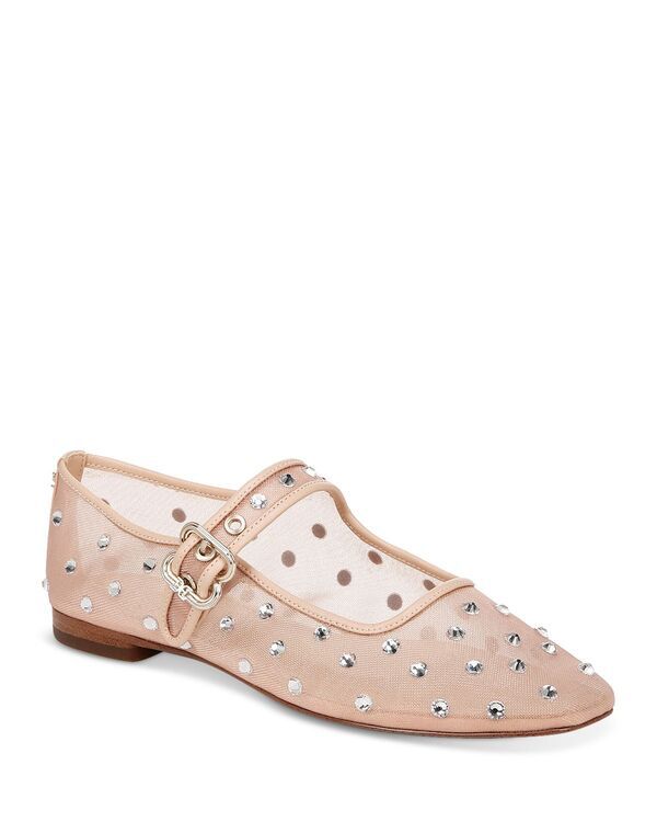 サムエデルマン レディース シューズ パンプス メッシュ Sam Edelman Womens Michaela Square Toe Gembellished Mesh Mary Jane Shoes Vintage Pink ピンク