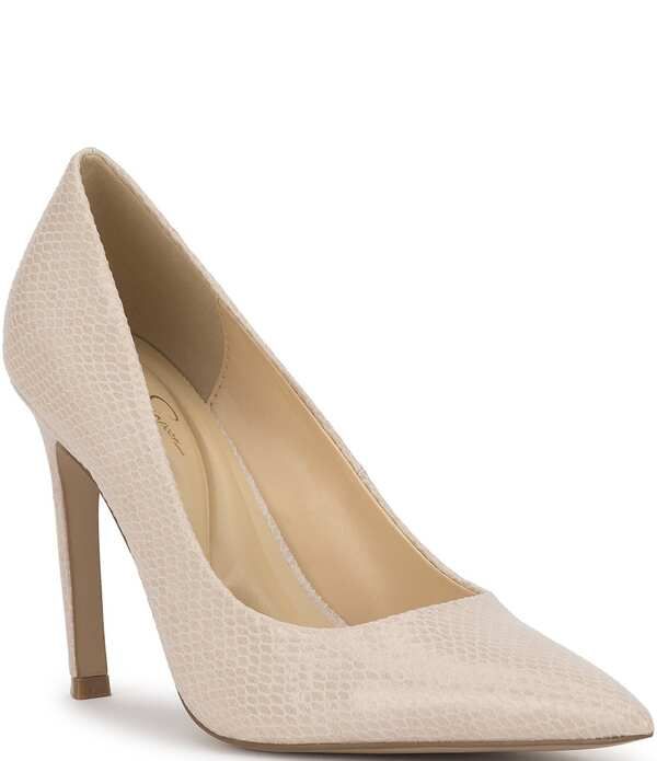 ジェシカシンプソン レディース シューズ ヒール Jessica Simpson Welica Classic Snakembossed Pumps Chalk チョーク