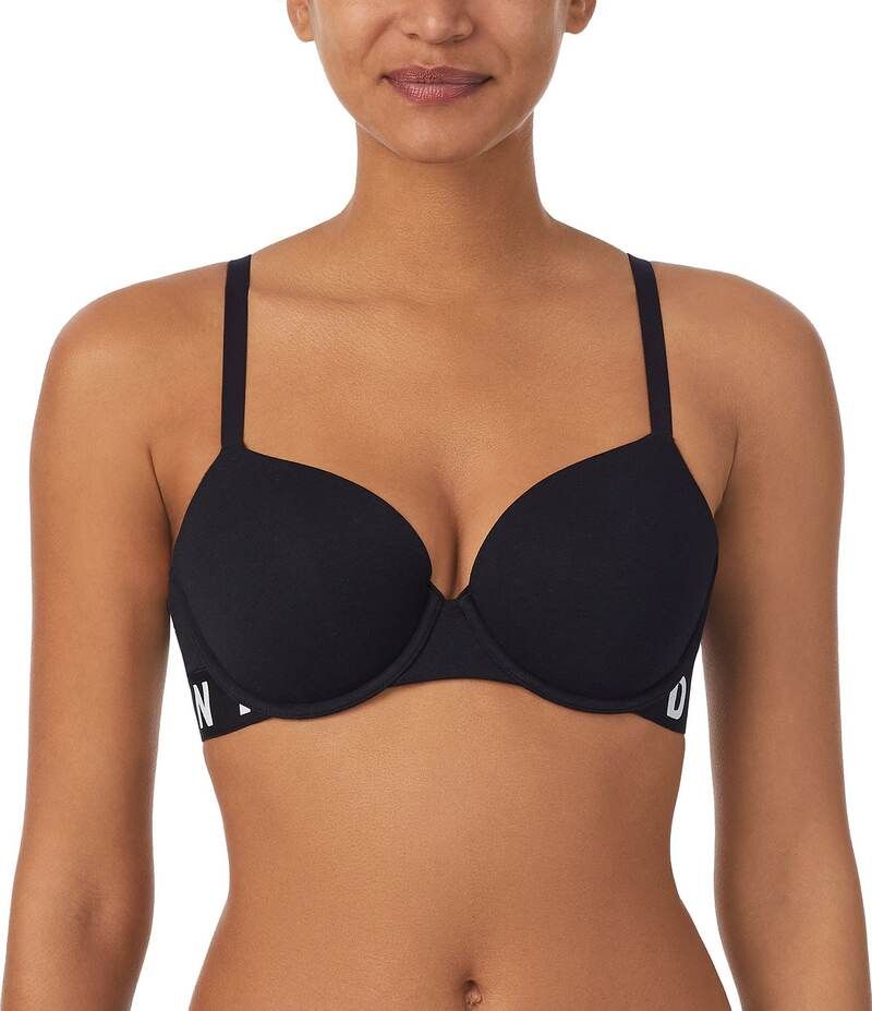 ダナキャラン レディース アンダーウェア ブラジャー Tシャツ DKNY by Donna Karan Cozy Underwire Adjustable Strap TShirt Bra Black ブラック